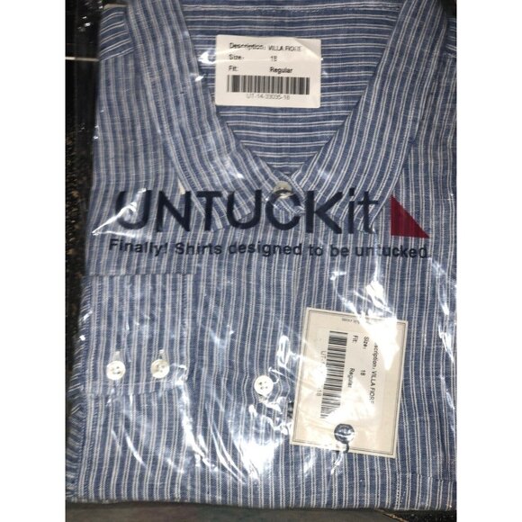 NWT UNTUCKit Villa Fiore Womens SZ 18 Linen Long Sleeve Button Front Shirt NEW - Picture 1 of 4